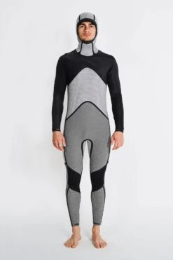 HAYDENSHAPES MENS FULLSUIT CHESTZIP 5/4MM HOOD -FCS Sales Store HOODSUIT INSIDE FRONT