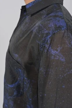 LS Sheer Black Sea Button Up Shirt -FCS Sales Store M HS SS24 3003 D3