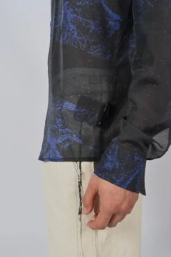 LS Sheer Black Sea Button Up Shirt -FCS Sales Store M HS SS24 3003 D4