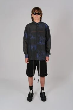 LS Sheer Black Sea Button Up Shirt -FCS Sales Store M HS SS24 3003 Front