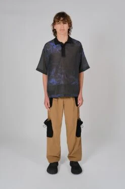 Sheer Black Sea Polo Tee -FCS Sales Store M HS SS24 3006 Front