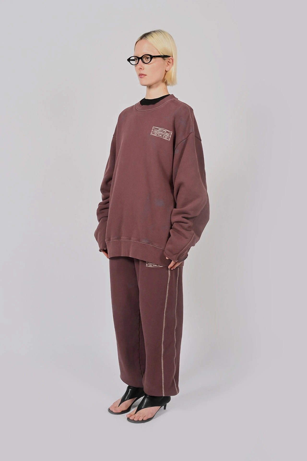 Cut Off Crew Sweater - BurgundyUnisex 5 Cut Off Crew Sweater - BurgundyUnisex - Image 3