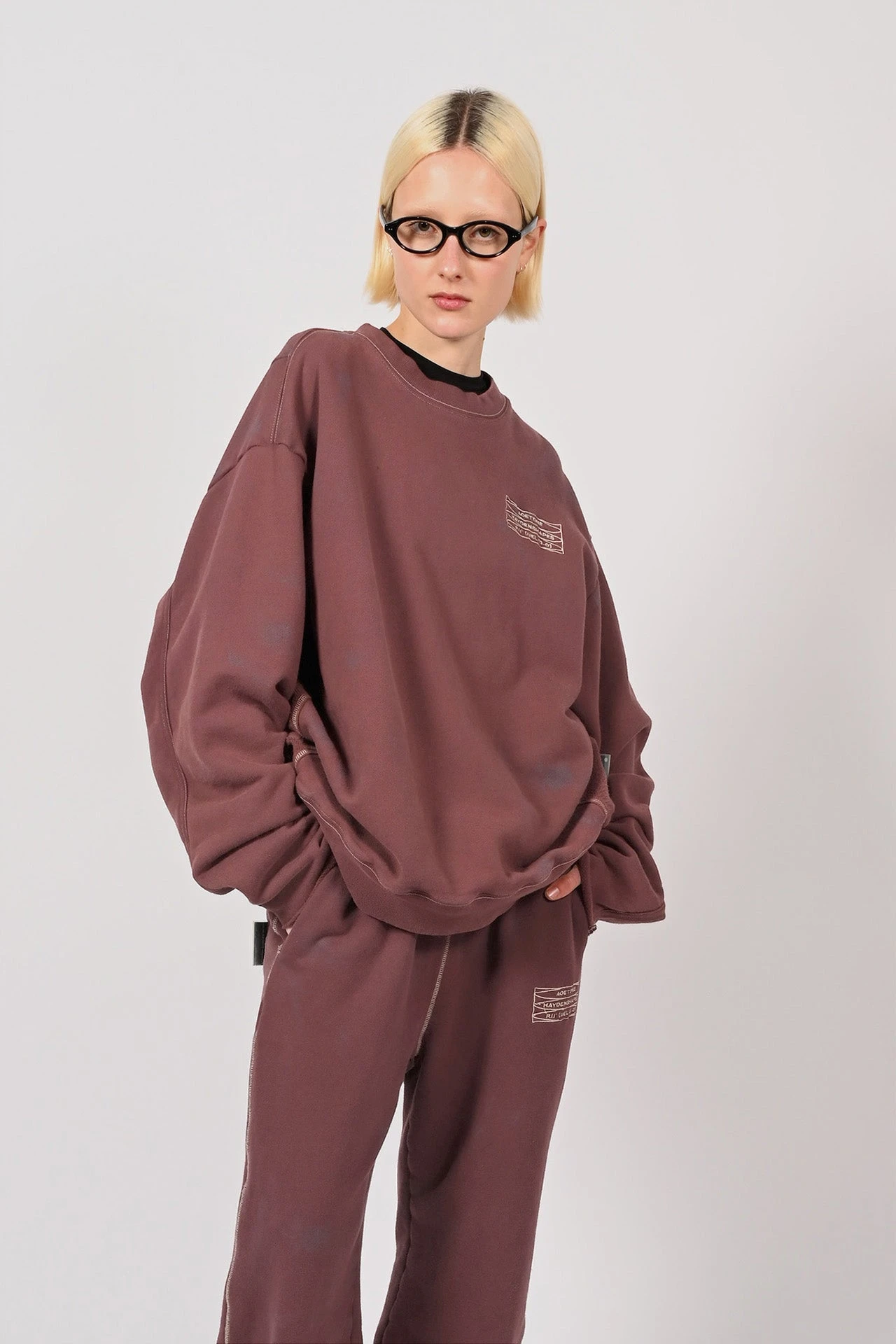 Cut Off Crew Sweater - BurgundyUnisex 9 Cut Off Crew Sweater - BurgundyUnisex - Image 7